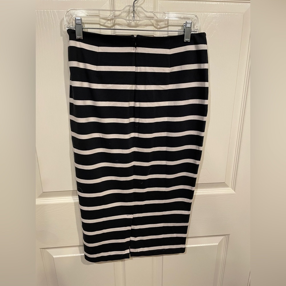 J Crew Cotton Striped Black and White Pencil Skirt - Picture 4 of 12
